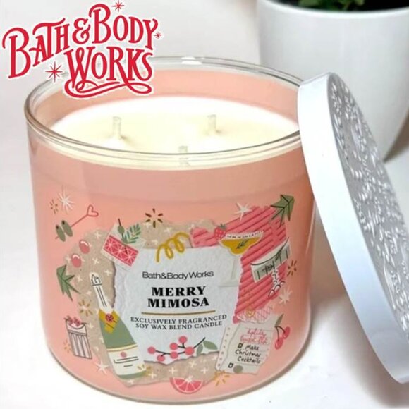 MERRY MIMOSA 3 Wick Candle NIB - Picture 2 of 3